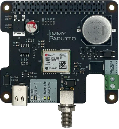 Multiband GNSS HAT for Raspberry Pi with L1 L5 modules, u-blox chip, and USB port
