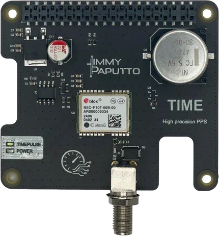 Raspberry Pi GNSS HAT with high precision PPS, power and timepulse indicators, and connector